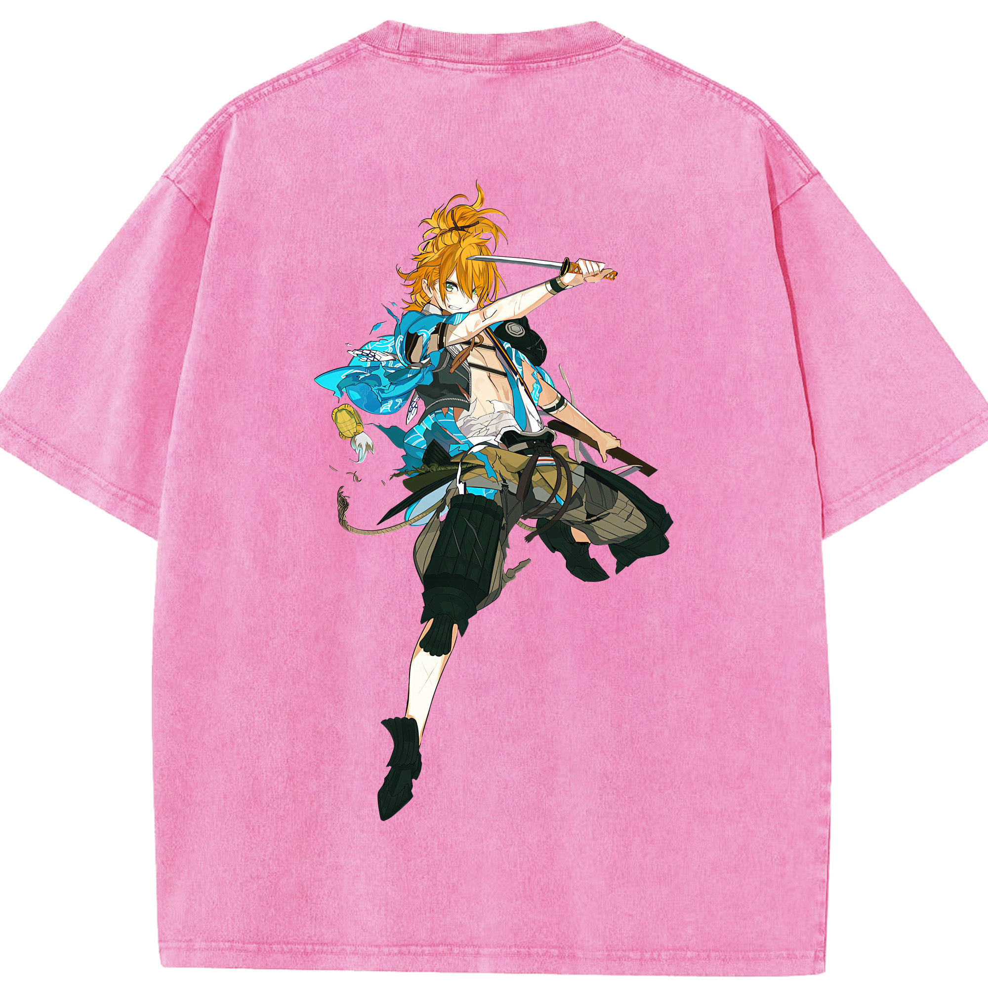 （画像用） 刀剣乱舞 Touken Ranbu 綿100% ヴィンテージ風 半袖Tシャツ（背面プリント）